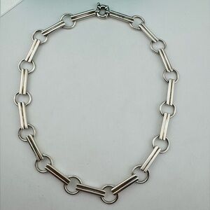 RARE Tiffany & Co. Tenderness Heart Bar Station Collar Necklace Sterling Silver